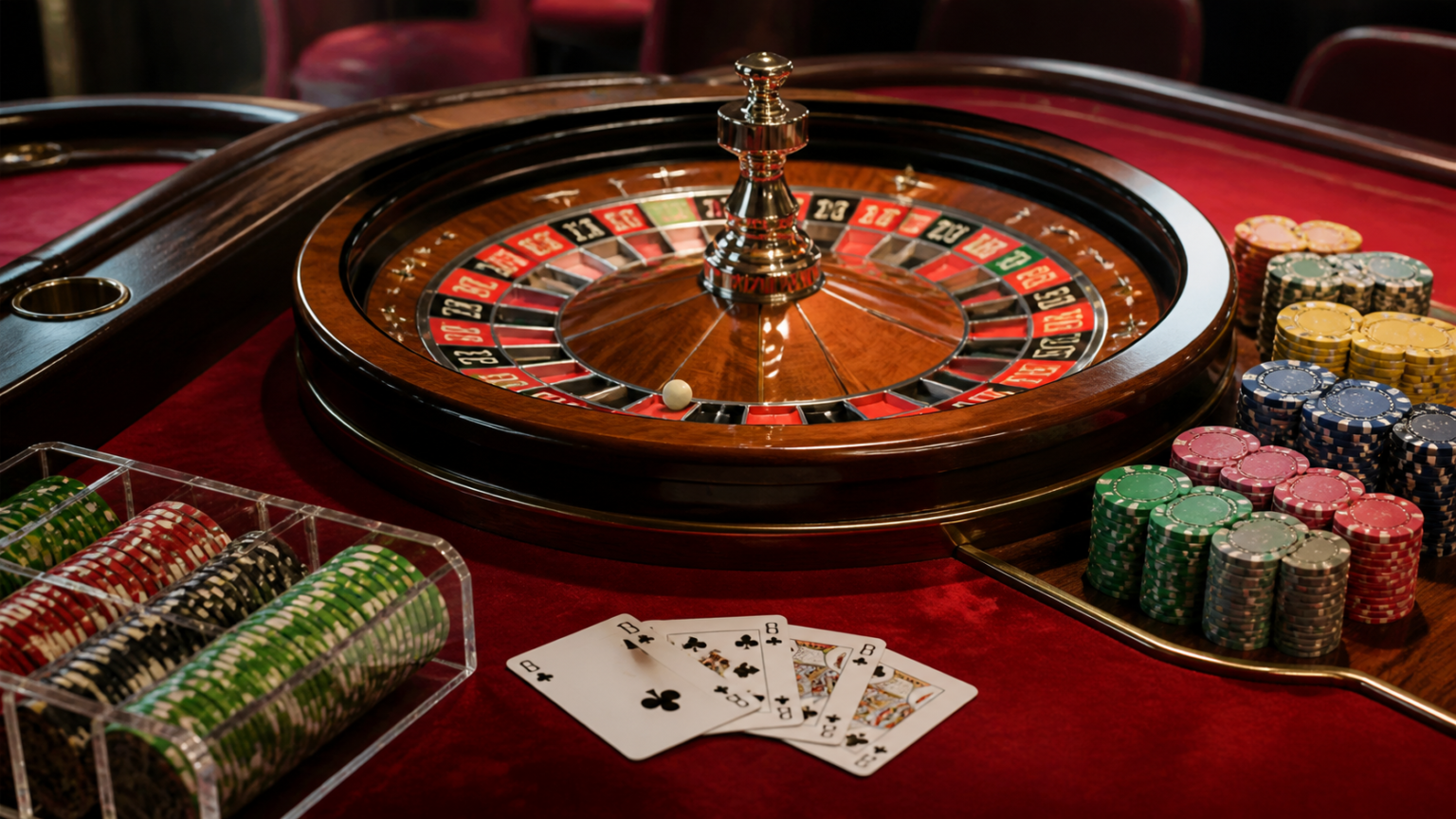 Kiểm tra thông tin và mức độ minh bạch: nhà cái uy tín Bàn roulette trong sòng bạc với bánh xe và phỉnh chơi